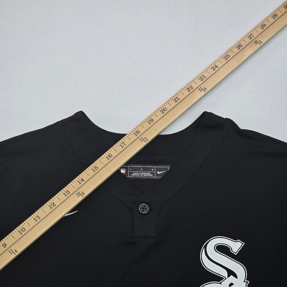 Nike Chicago White Sox MLB Henley Practice Jersey Mens Large Black Short Sleeve - Picture 10 of 11